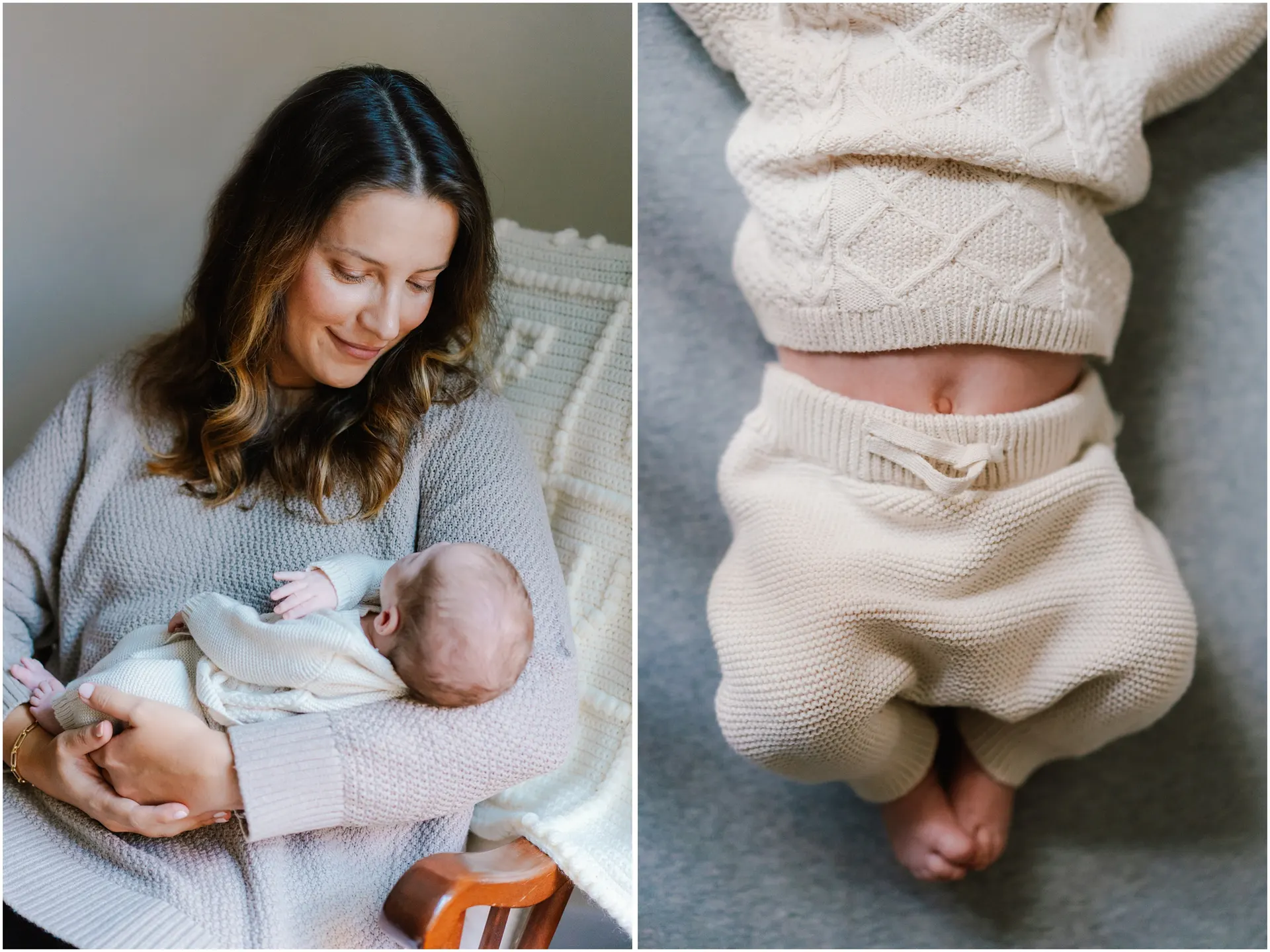 detail photos from lifestyle newborn session at home