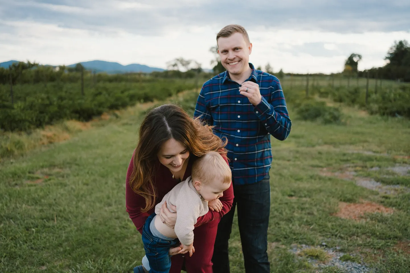 An apple orchard family session