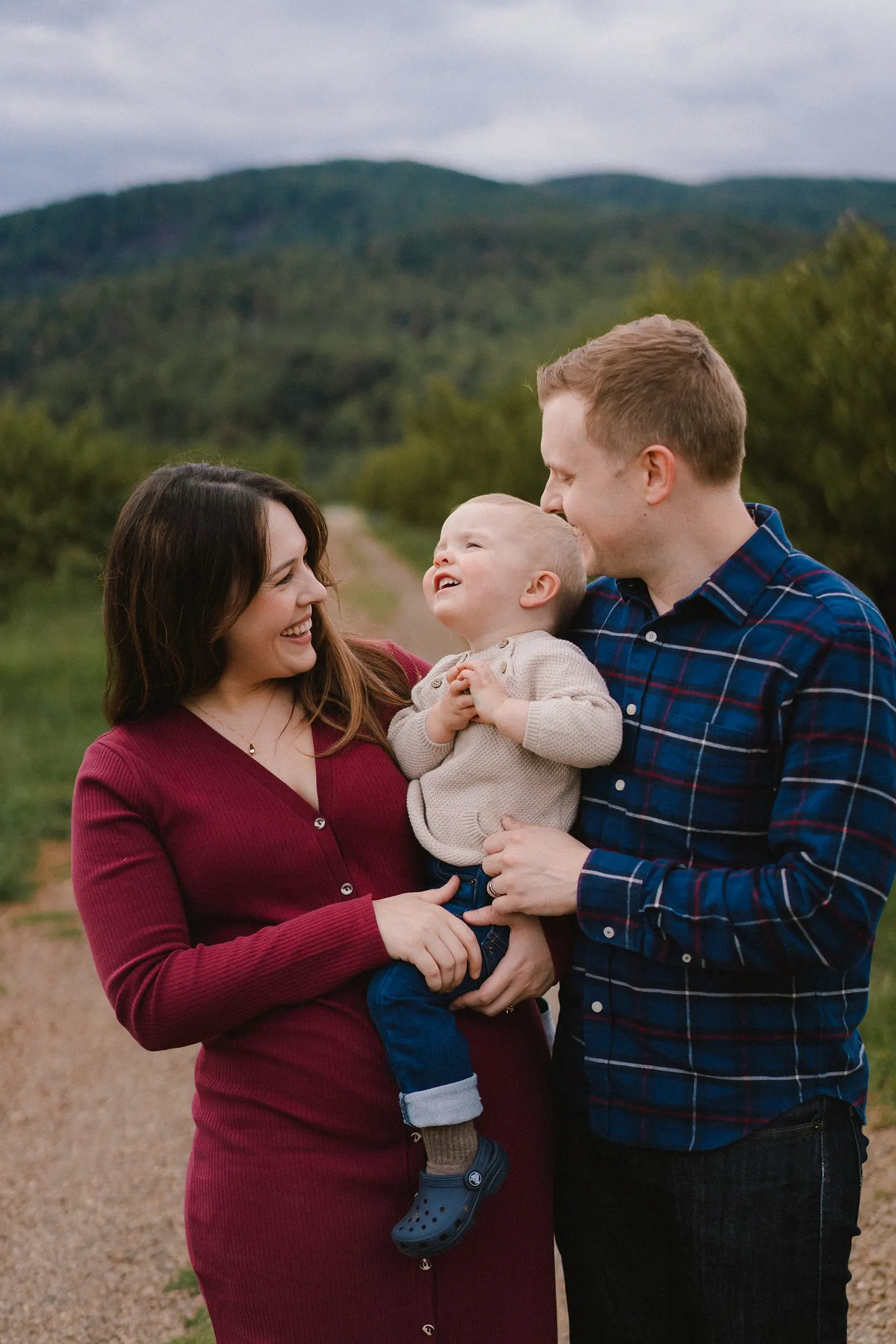 An apple orchard family session