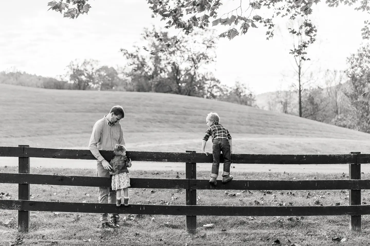 family photos on a farm with charlottesville family photographer