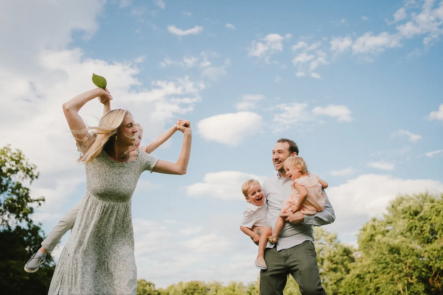 A playful outdoor family session with 3 kids in Charlottesville