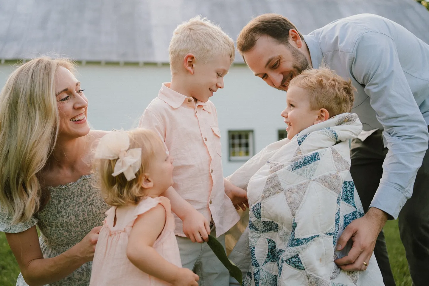 A playful outdoor family session with 3 kids in Charlottesville