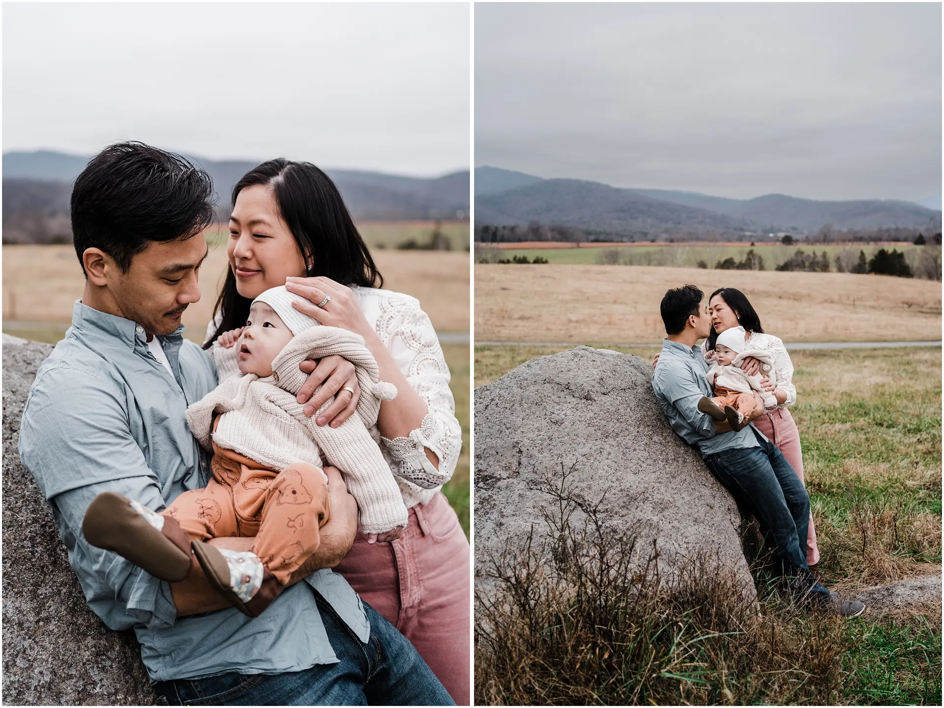 charlottesville va outdoor family photos with baby