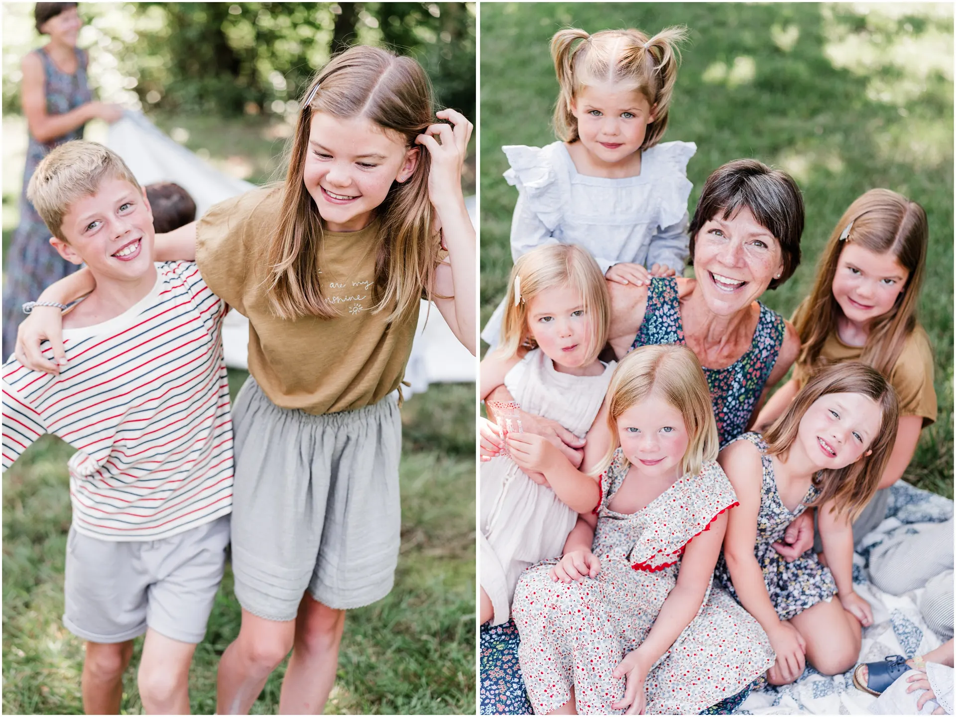 Backyard extended family photos in Charlottesville