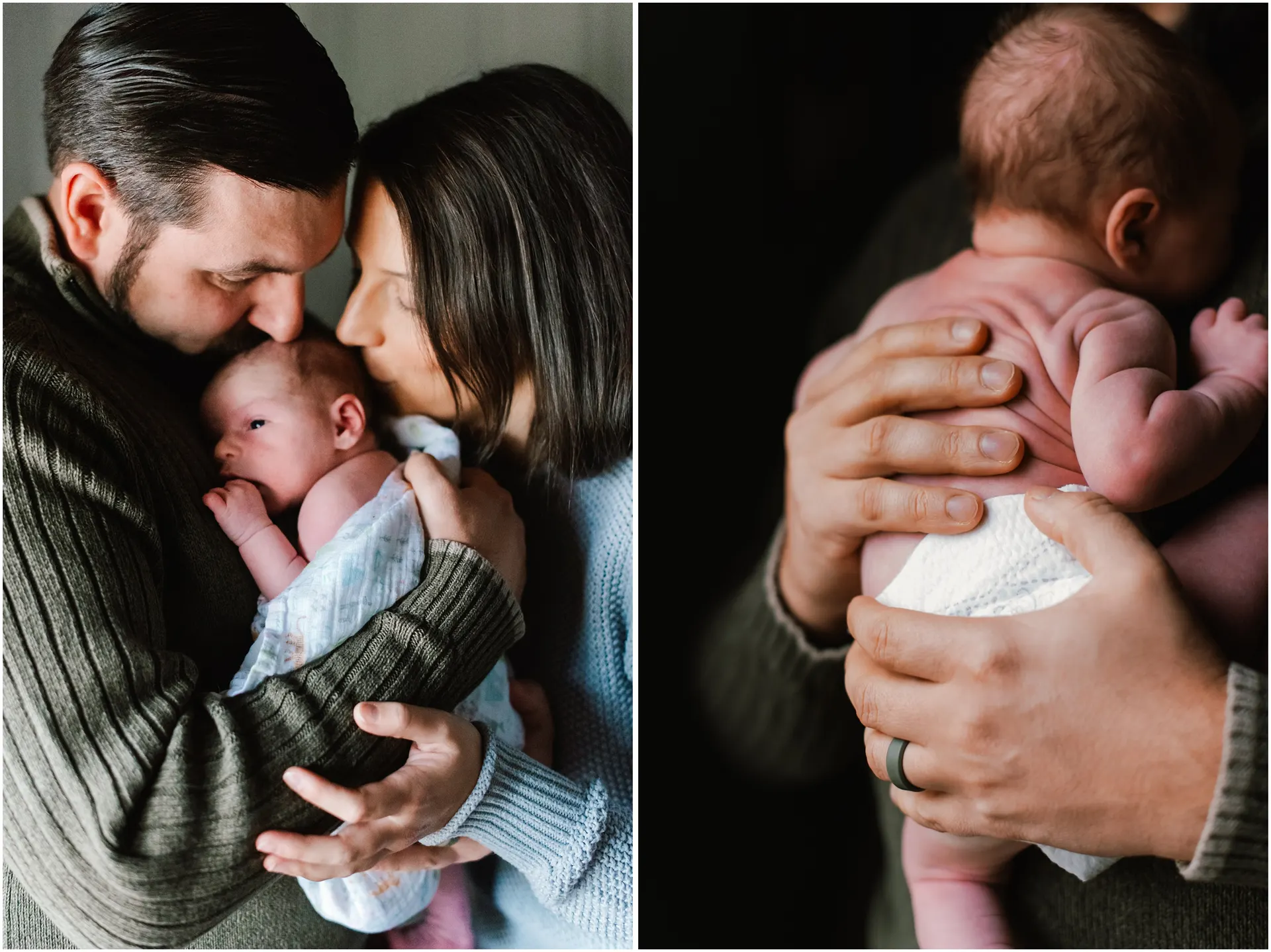 Maternity and newborn photos at home with the Barnes family