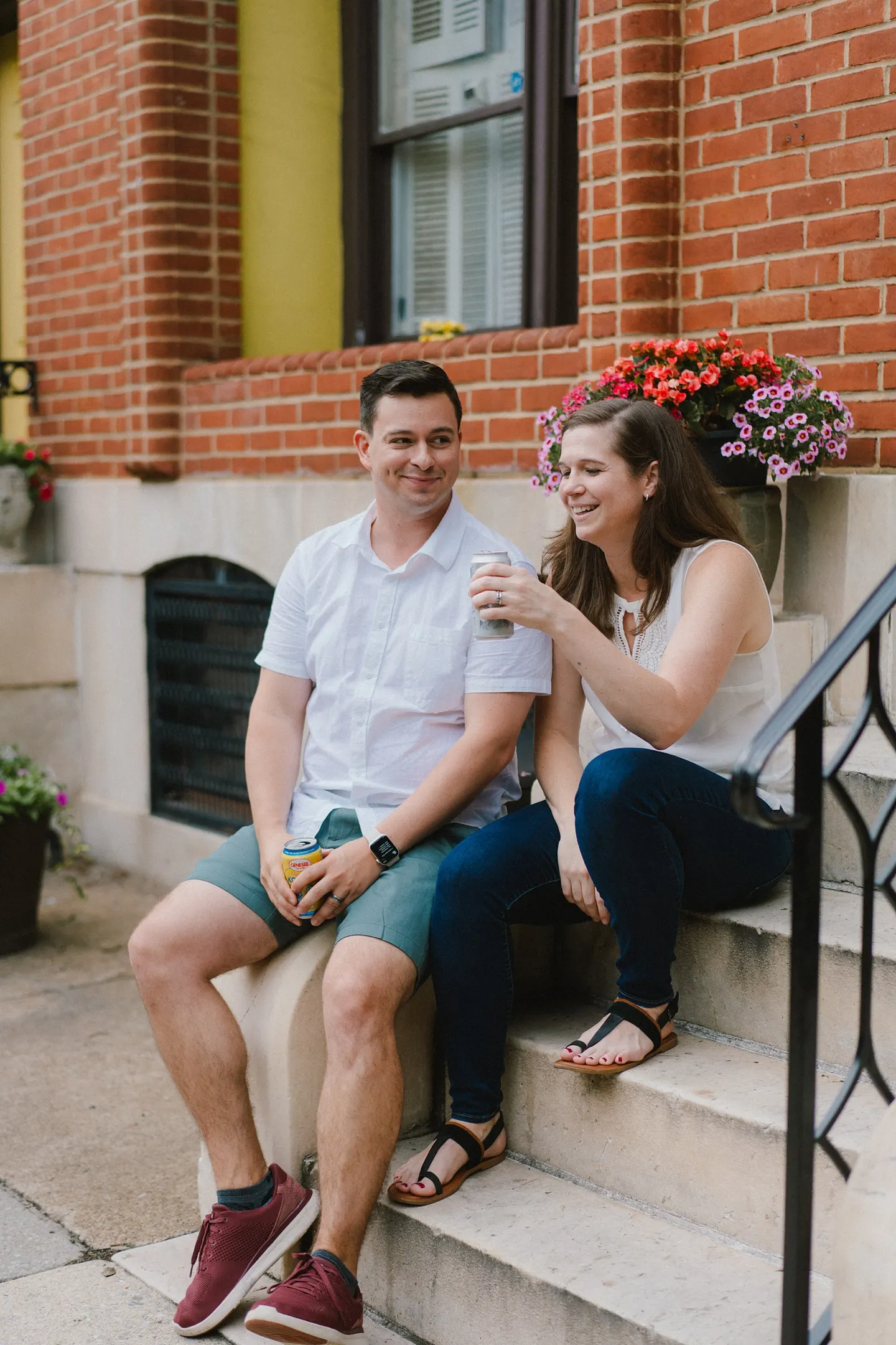 urban family photos in downtown