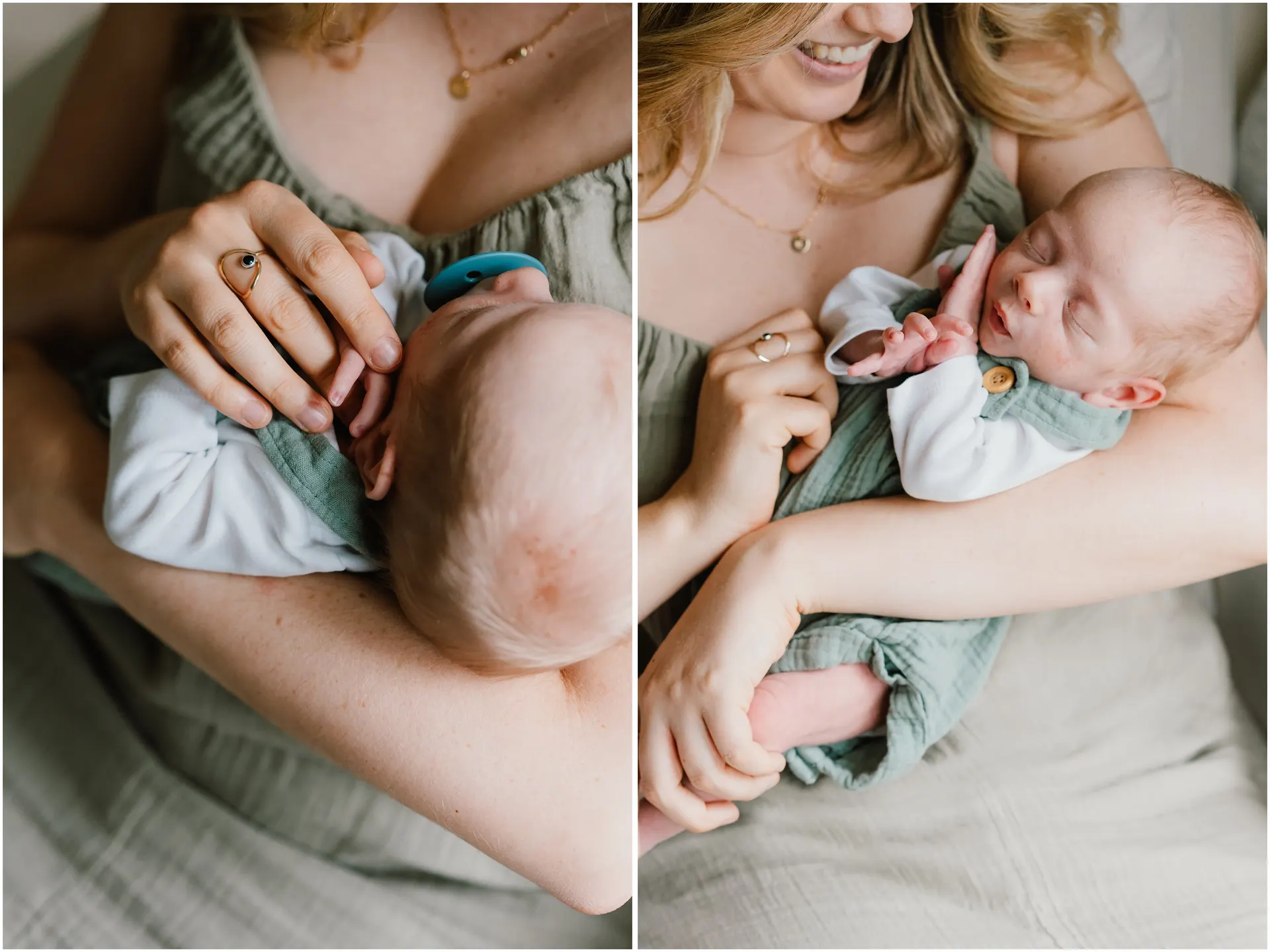 close up detail photo of mom with newborn
