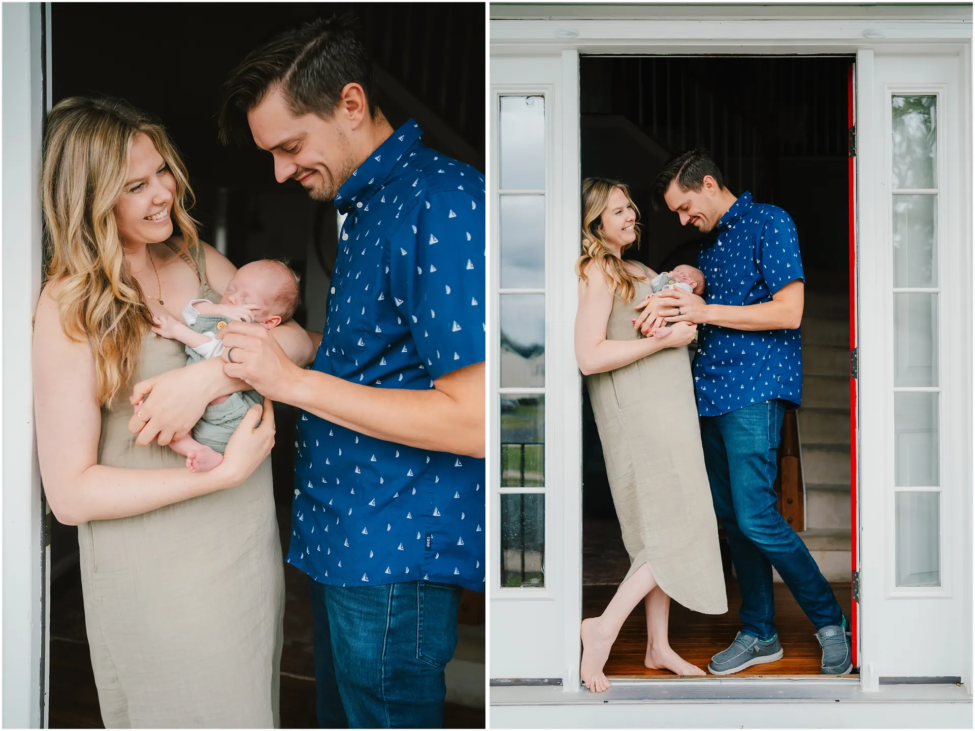Summer newborn photos at home with baby Wilder
