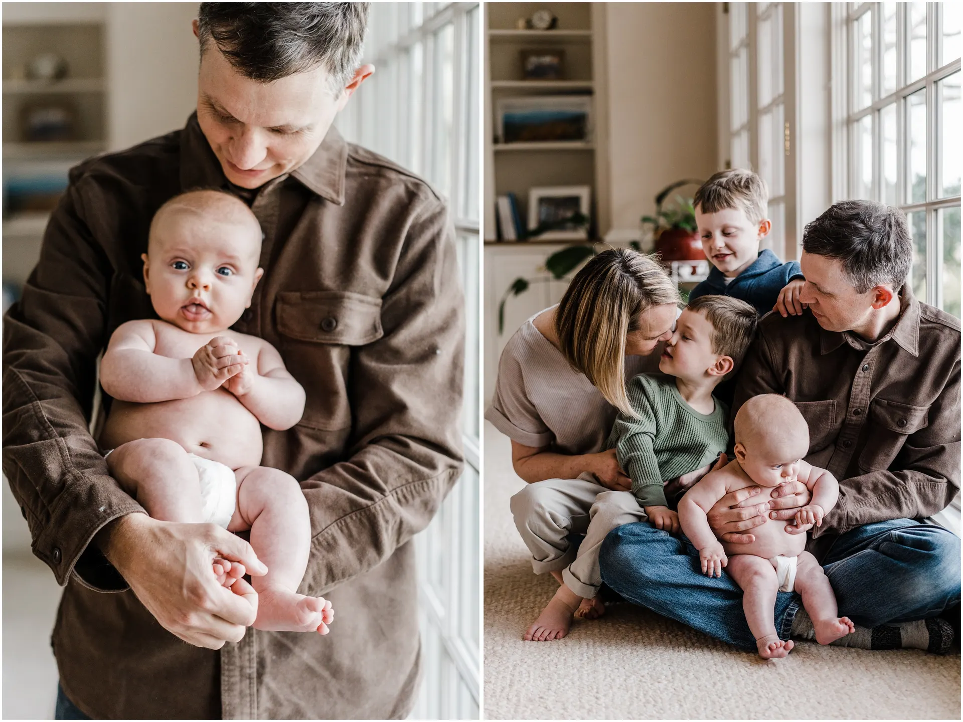 Relaxed newborn photos at home in Crozet
