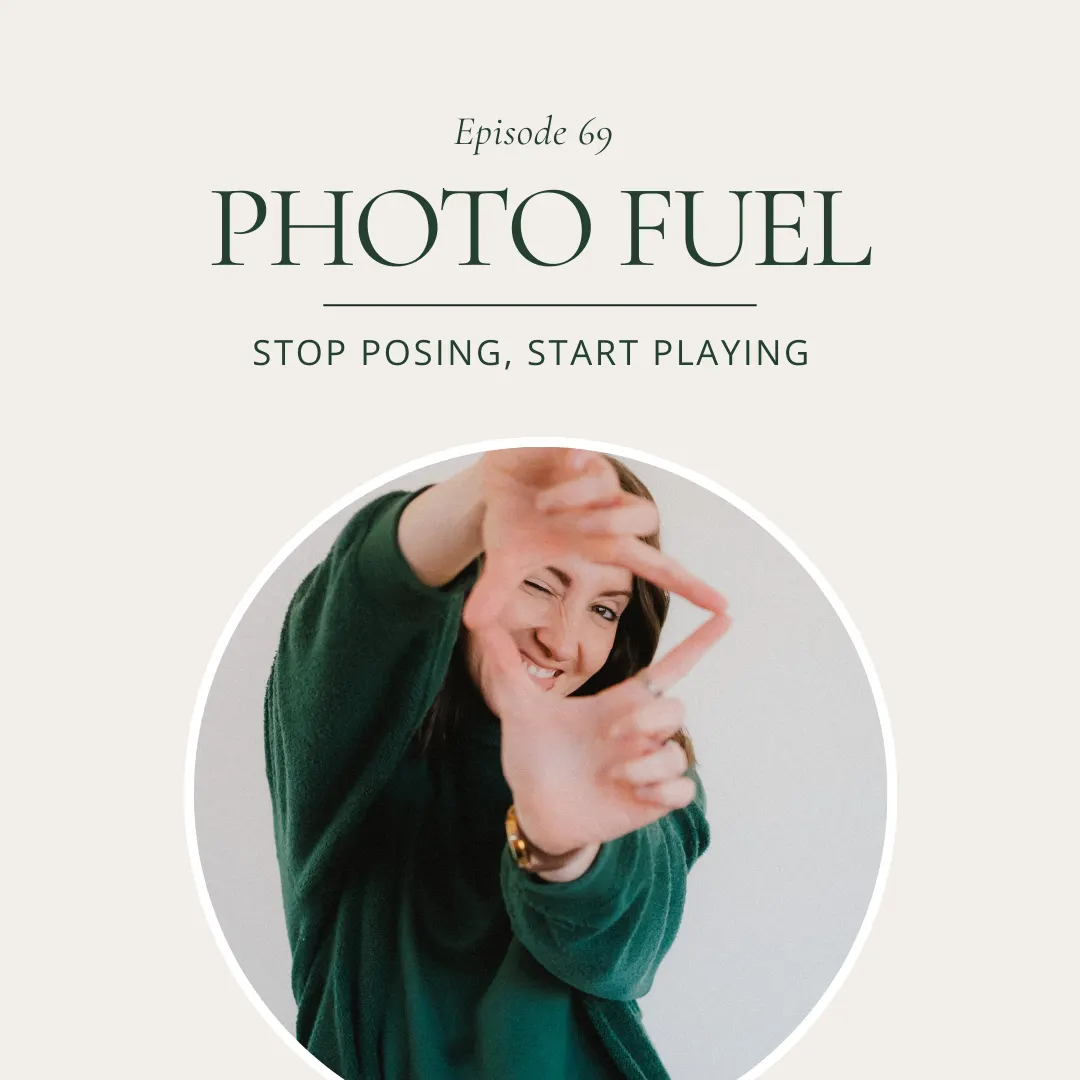 Cover art for "Stop Posing, Start Playing" — the Photo Fuel podcast