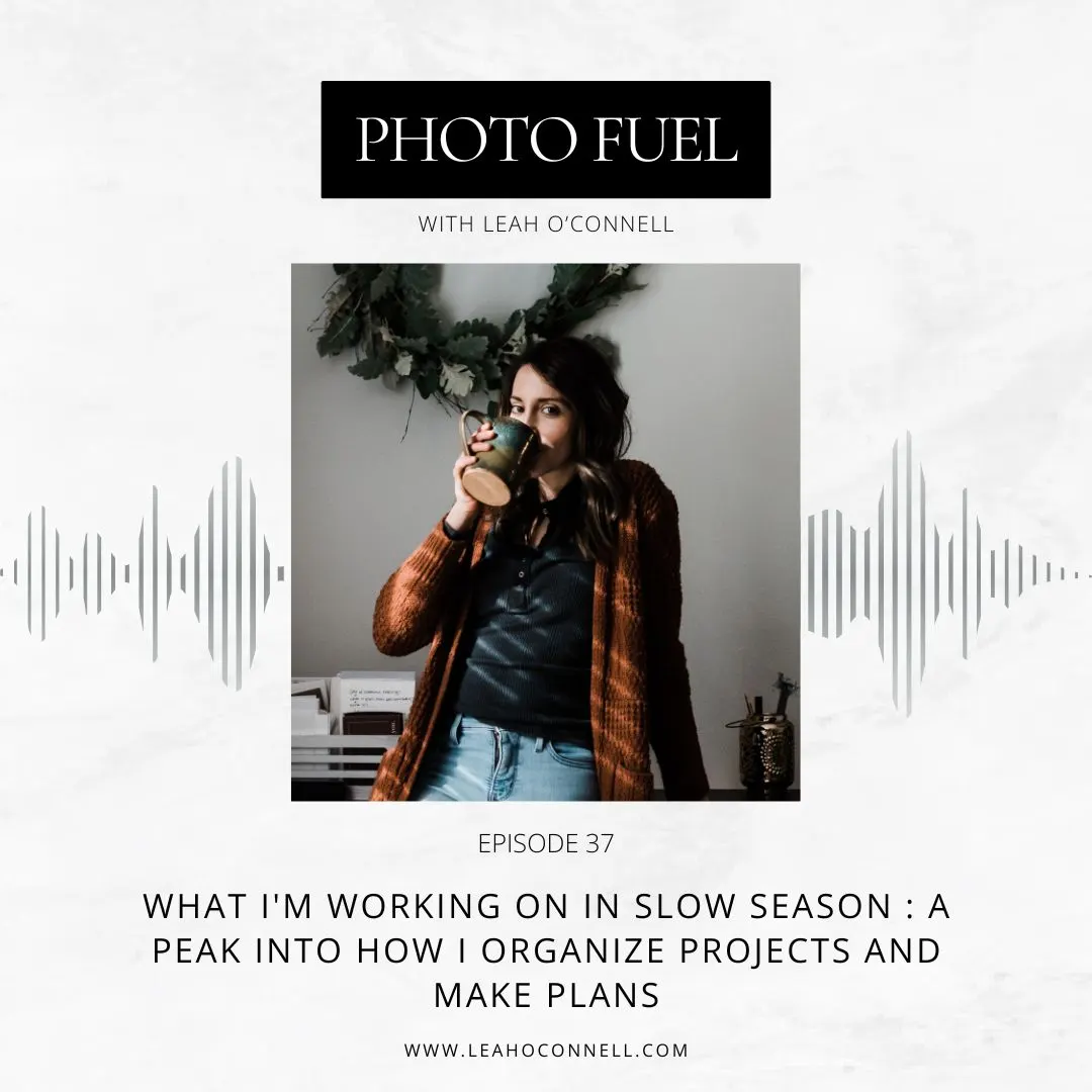 Cover art for "What I'm working on in slow season : a peak into how I organize projects and make plans" — the Photo Fuel podcast